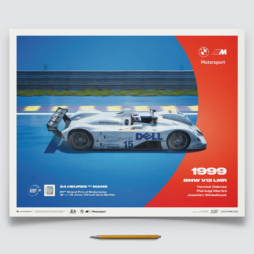 Automobilist BMW V12 LMR 1999 100th Anniversary 24h Le Mans Print Poster