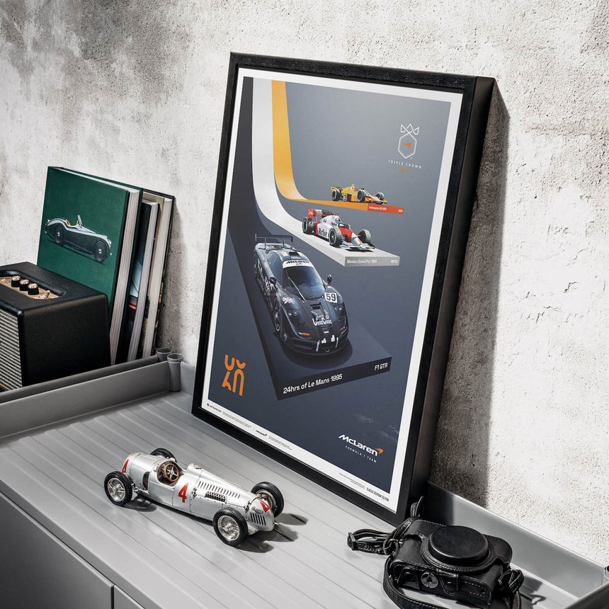 Automobilist McLaren Racing 2023 The Triple Crown 60th Anniversary Print Poster