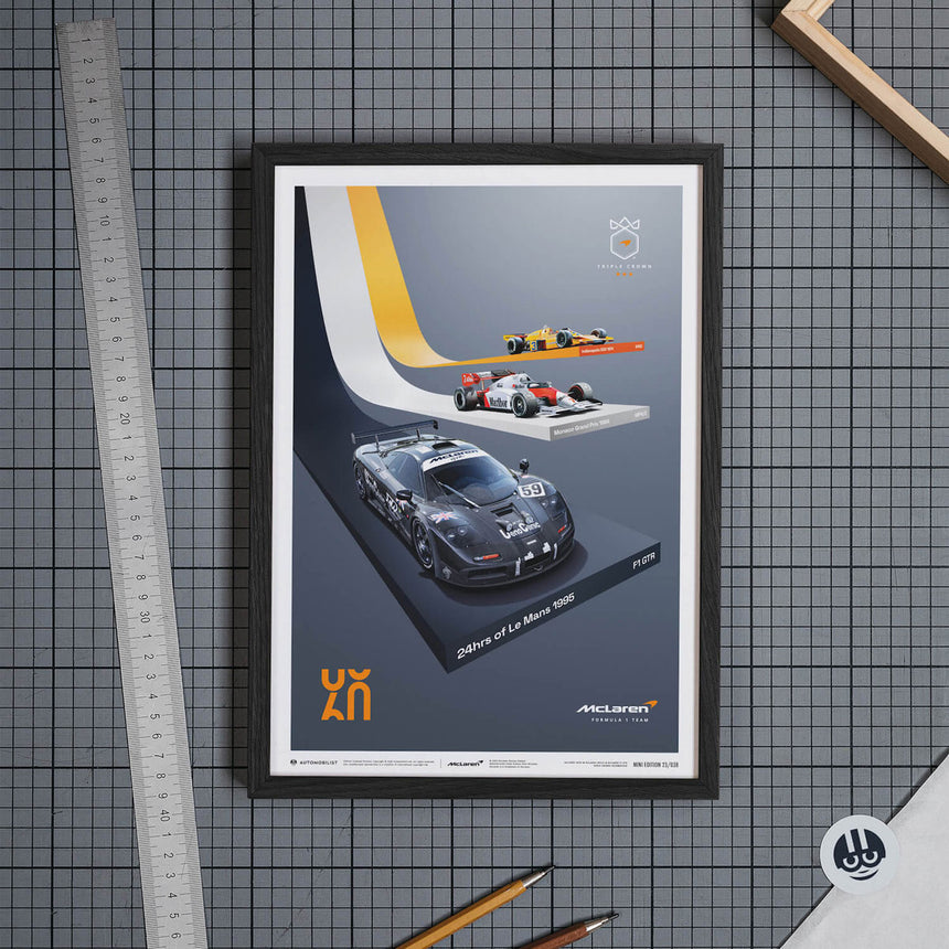 Automobilist McLaren Racing 2023 The Triple Crown 60th Anniversary Print Poster