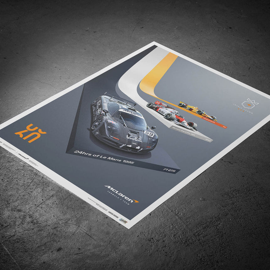 Automobilist McLaren Racing 2023 The Triple Crown 60th Anniversary Print Poster