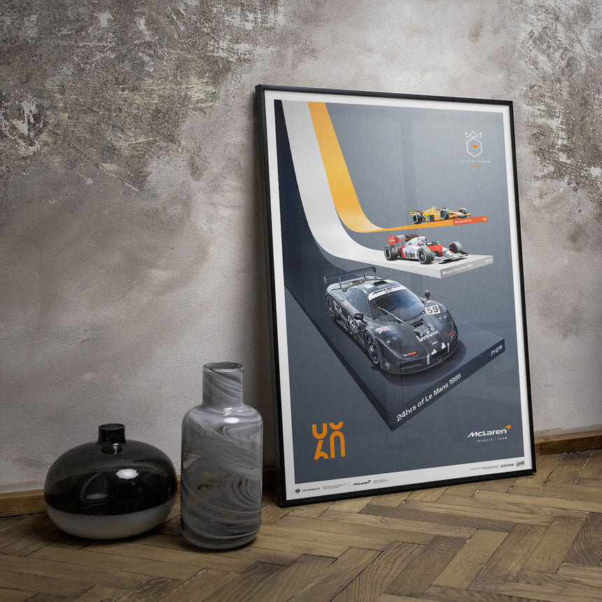 Automobilist McLaren Racing 2023 The Triple Crown 60th Anniversary Print Poster