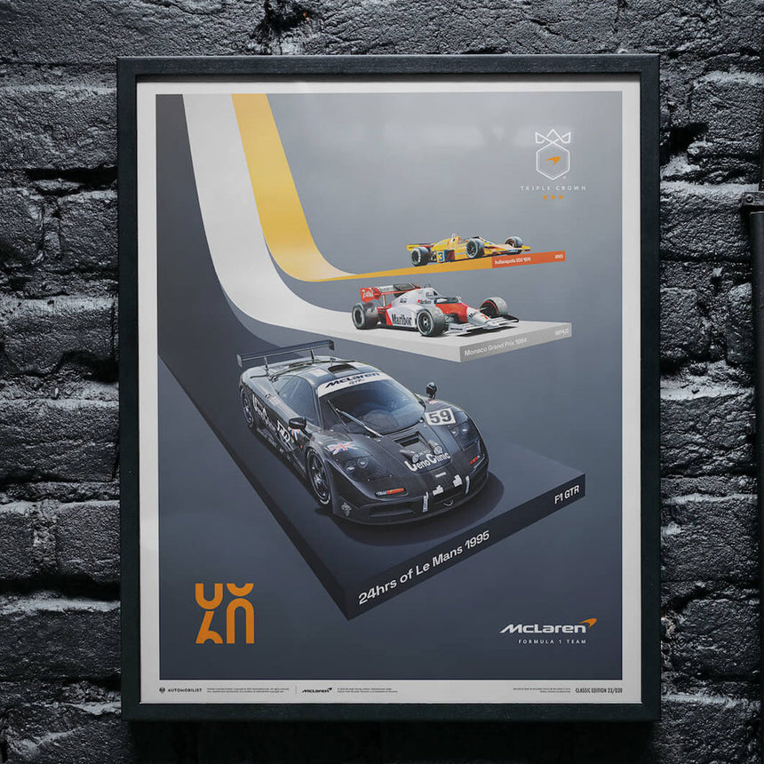 Automobilist McLaren Racing 2023 The Triple Crown 60th Anniversary Print Poster