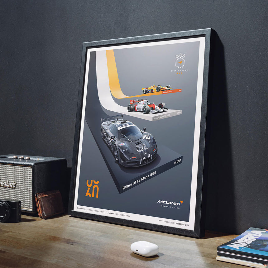 Automobilist McLaren Racing 2023 The Triple Crown 60th Anniversary Print Poster