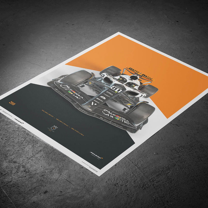 Automobilist McLaren Formula 1 Team Oscar Piastri Triple Crown Livery Print Poster