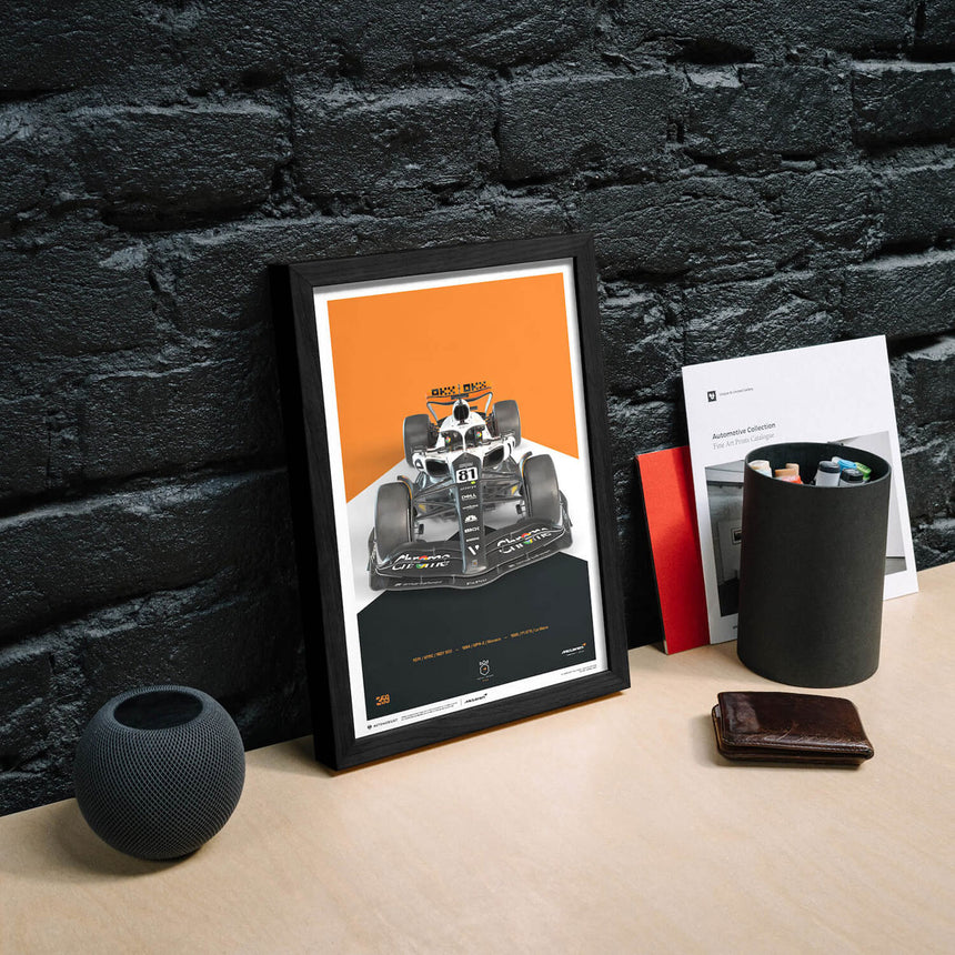 Automobilist McLaren Formula 1 Team Oscar Piastri Triple Crown Livery Print Poster