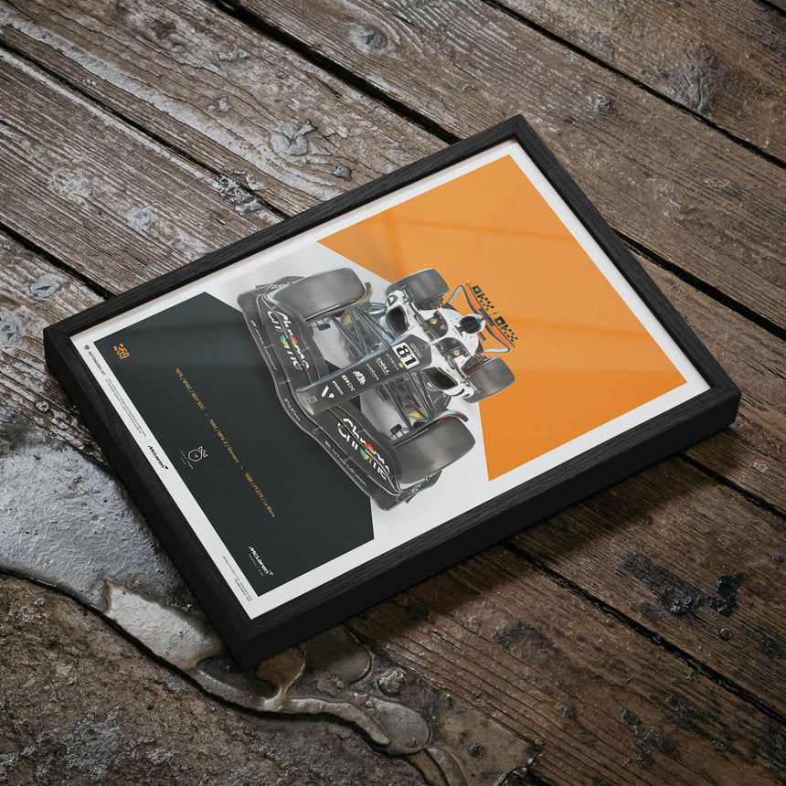 Automobilist McLaren Formula 1 Team Oscar Piastri Triple Crown Livery Print Poster