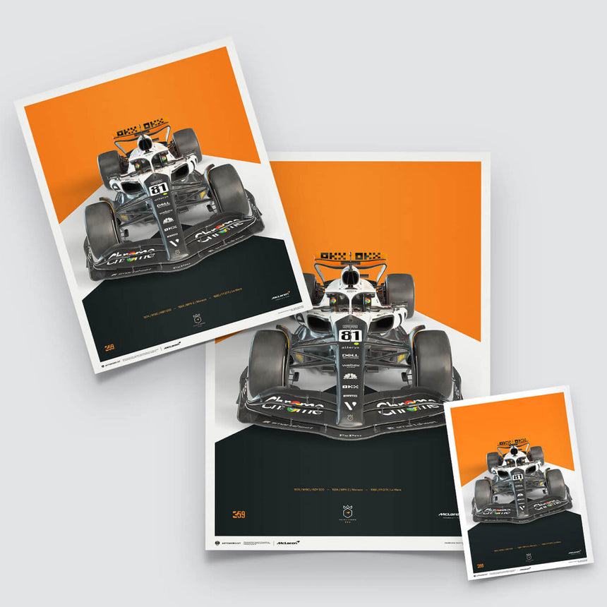 Automobilist McLaren Formula 1 Team Oscar Piastri Triple Crown Livery Print Poster