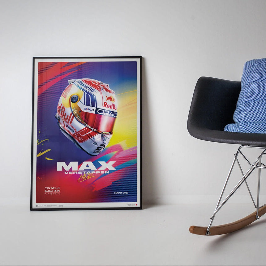 Automobilist Oracle Red Bull Racing Max Verstappen Helmet 2023 Print Poster