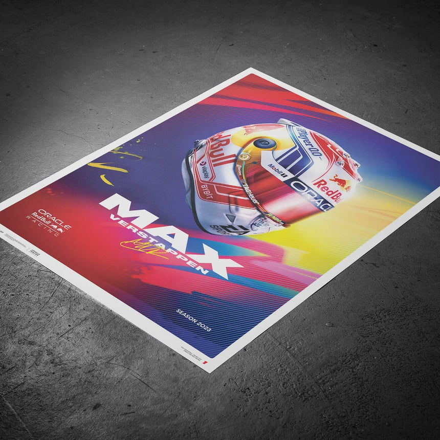 Automobilist Oracle Red Bull Racing Max Verstappen Helmet 2023 Print Poster