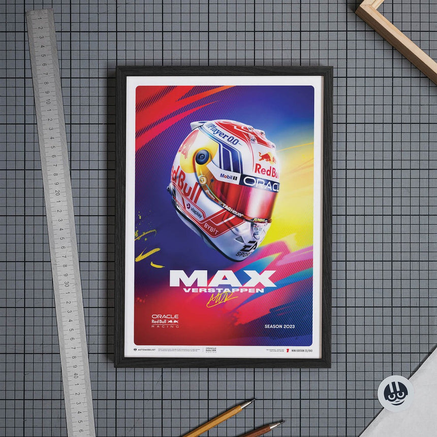 Automobilist Oracle Red Bull Racing Max Verstappen Helmet 2023 Print Poster