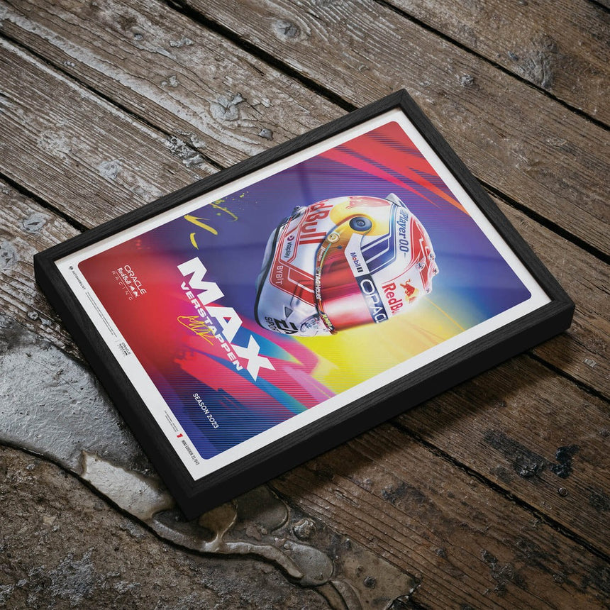 Automobilist Oracle Red Bull Racing Max Verstappen Helmet 2023 Print Poster