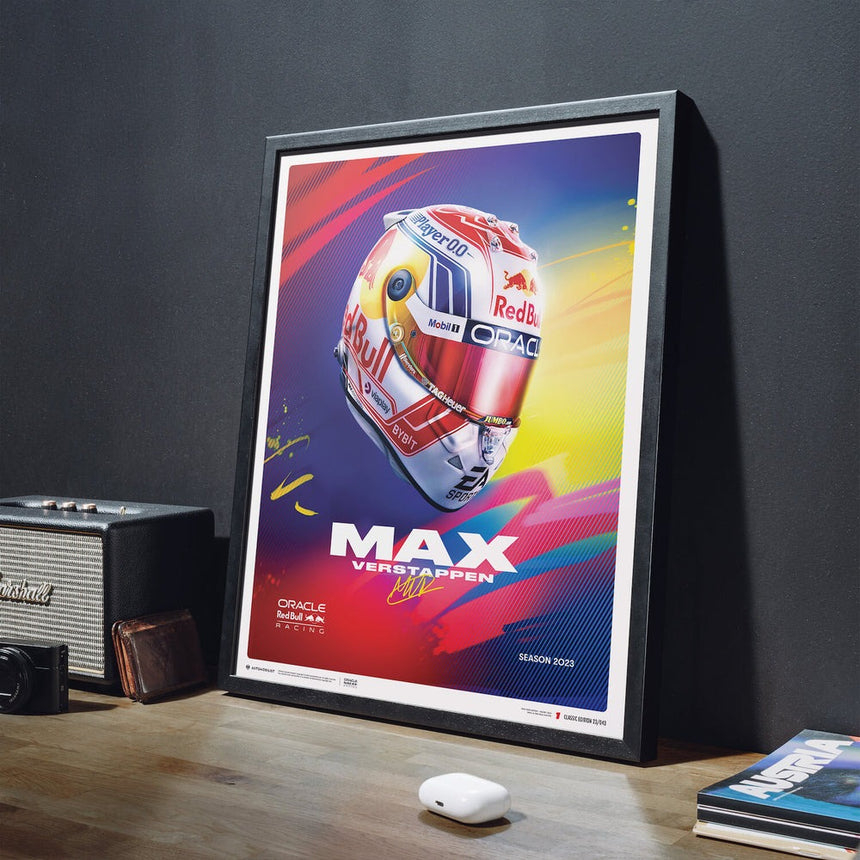 Automobilist Oracle Red Bull Racing Max Verstappen Helmet 2023 Print Poster