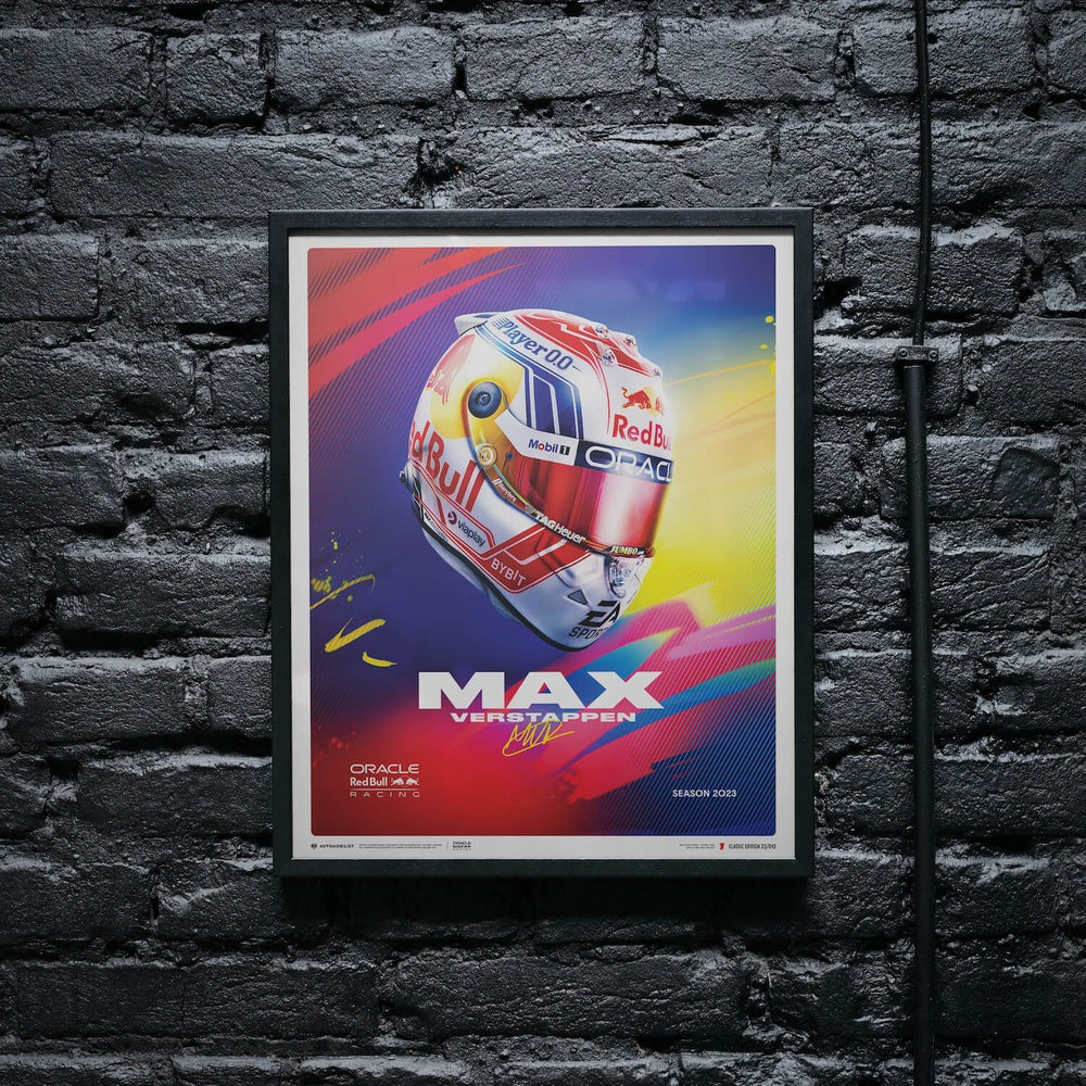 Automobilist Oracle Red Bull Racing Max Verstappen Helmet 2023 Print Poster