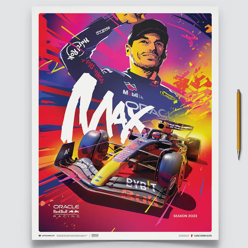 Automobilist Oracle Red Bull Racing Max Verstappen 2023 Print Poster