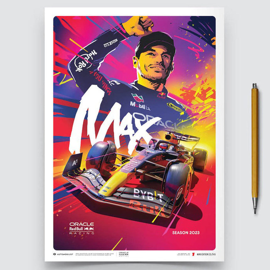 Automobilist Oracle Red Bull Racing Max Verstappen 2023 Print Poster