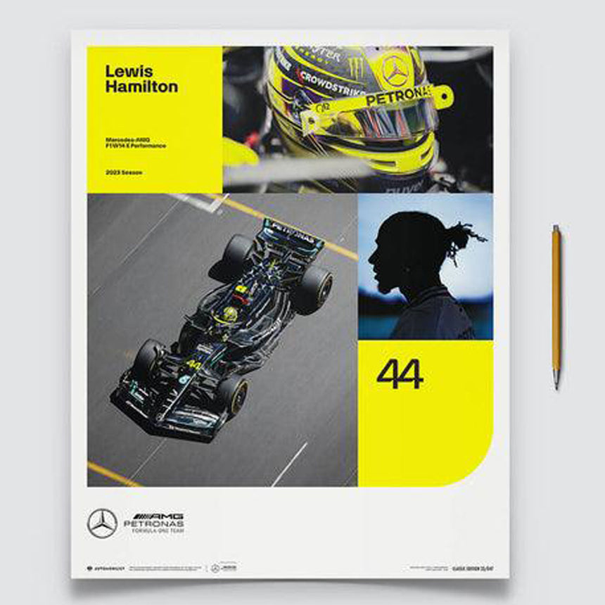 Automobilist Mercedes AMG Petronas F1 Team Lewis Hamilton 2023 Print Poster