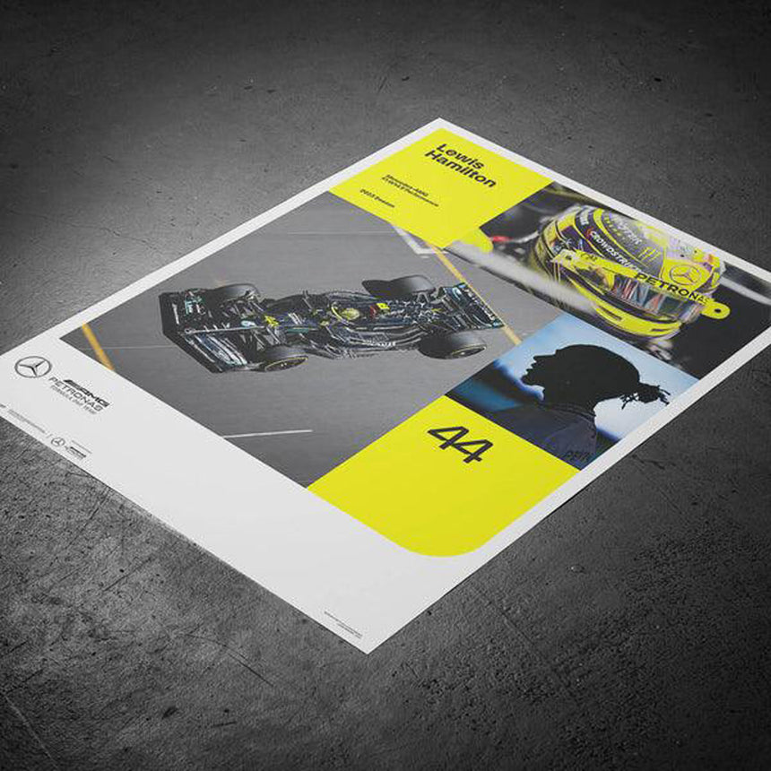 Automobilist Mercedes AMG Petronas F1 Team Lewis Hamilton 2023 Print Poster