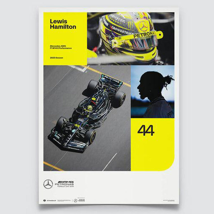 Automobilist Mercedes AMG Petronas F1 Team Lewis Hamilton 2023 Print Poster
