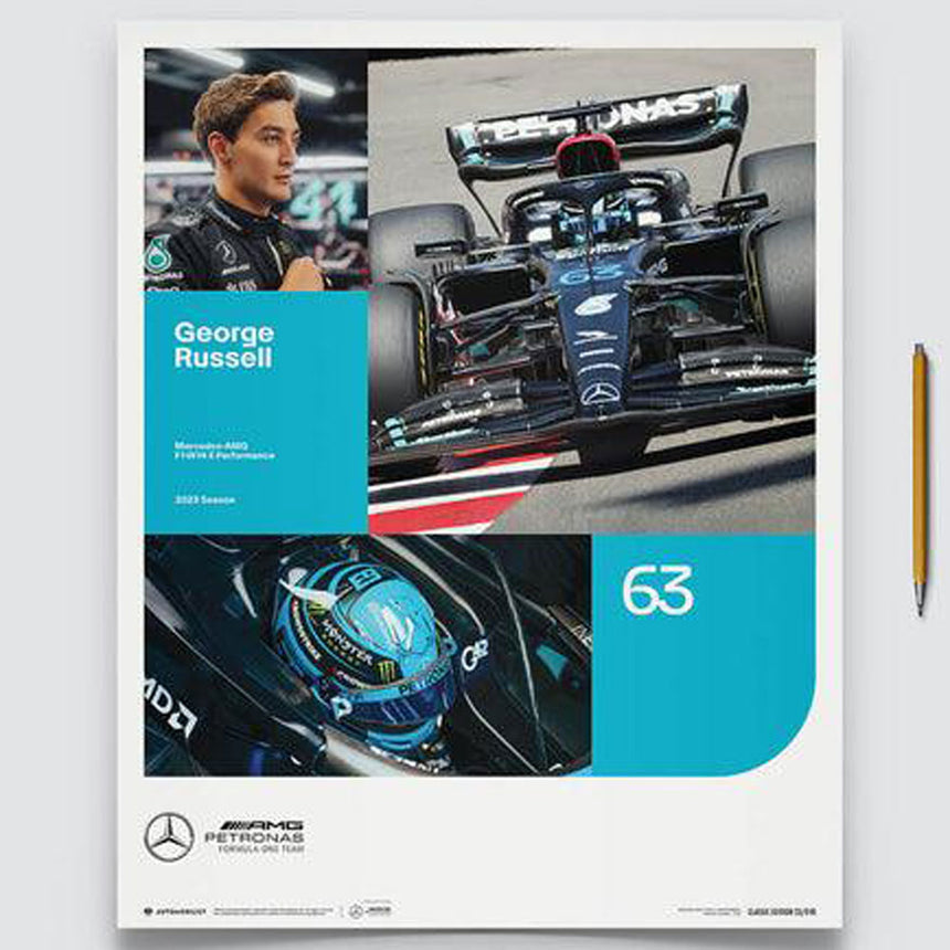 Automobilist Mercedes AMG Petronas F1 Team George Russell #63 Print Poster