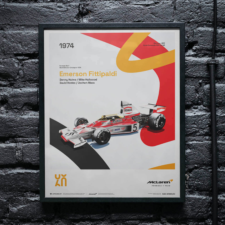 Automobilist McLaren Racing M23 1974 60th Anniversary Print Poster