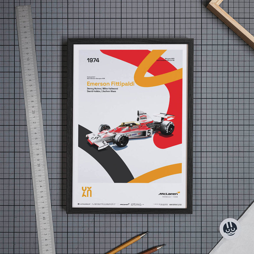 Automobilist McLaren Racing M23 1974 60th Anniversary Print Poster