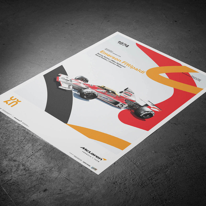 Automobilist McLaren Racing M23 1974 60th Anniversary Print Poster
