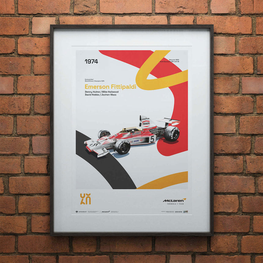 Automobilist McLaren Racing M23 1974 60th Anniversary Print Poster