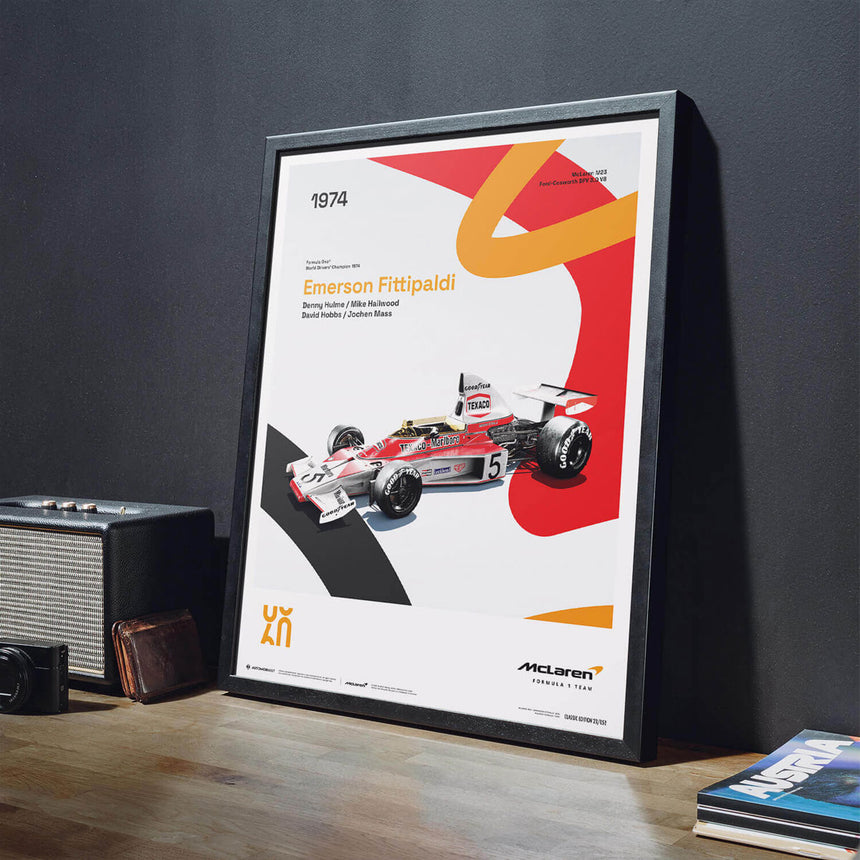 Automobilist McLaren Racing M23 1974 60th Anniversary Print Poster