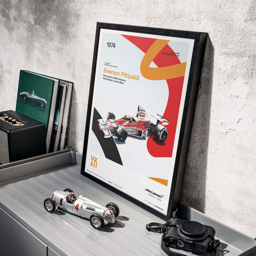 Automobilist McLaren Racing M23 1974 60th Anniversary Print Poster
