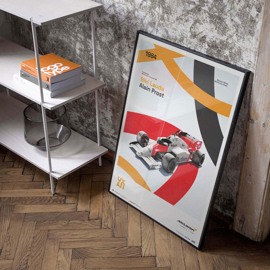 Automobilist McLaren Racing MP4/2 1984 Alain Prost, Niki Lauda Print Poster