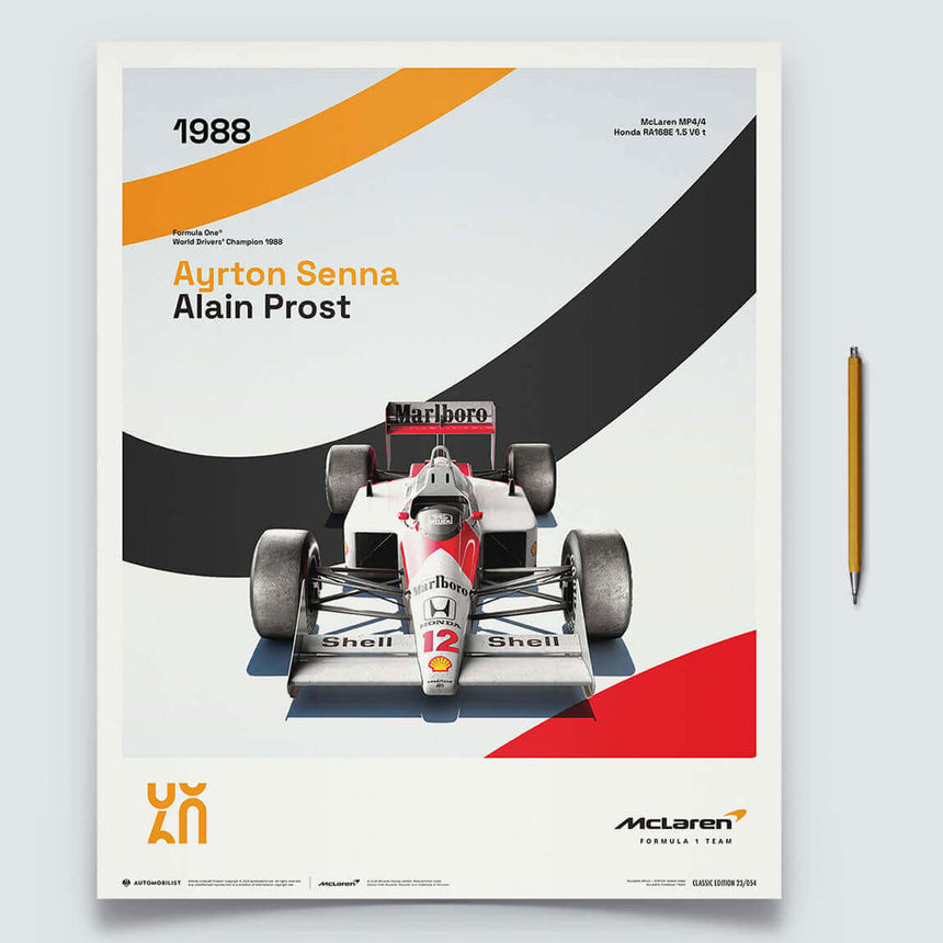 Automobilist McLaren Racing MP4/4 1988 60th Anniversary Print Poster