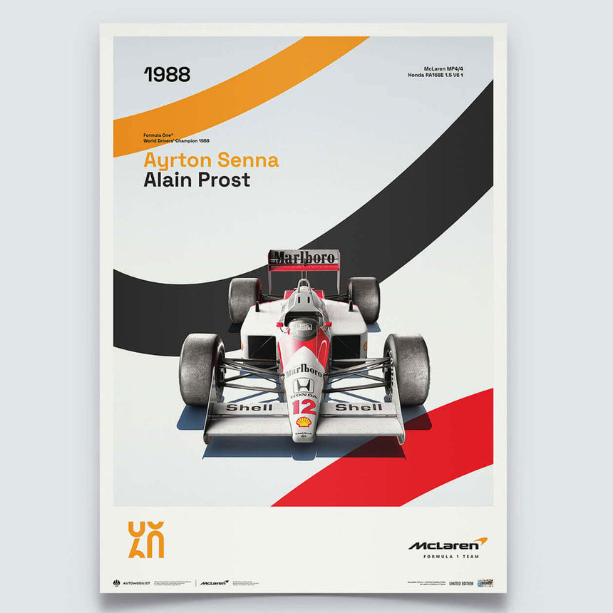 Automobilist McLaren Racing MP4/4 1988 60th Anniversary Print Poster