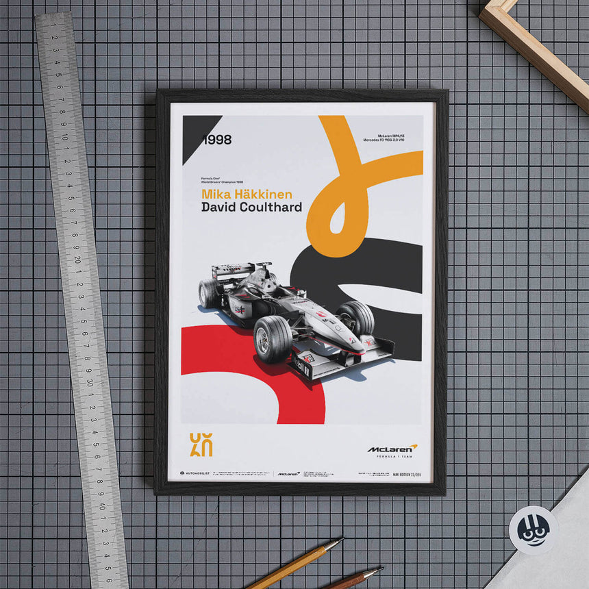 Automobilist McLaren Racing MP4/13 1998 60th Anniversary Print Poster