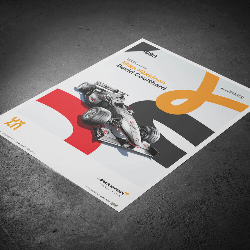 Automobilist McLaren Racing MP4/13 1998 60th Anniversary Print Poster