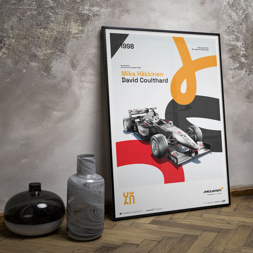 Automobilist McLaren Racing MP4/13 1998 60th Anniversary Print Poster