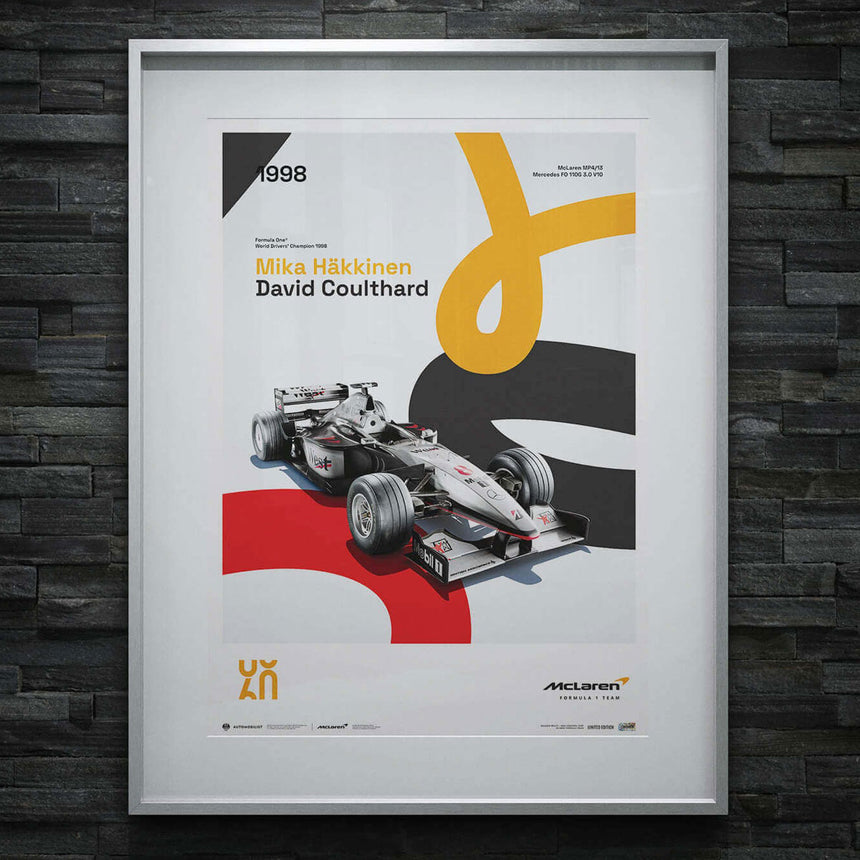 Automobilist McLaren Racing MP4/13 1998 60th Anniversary Print Poster