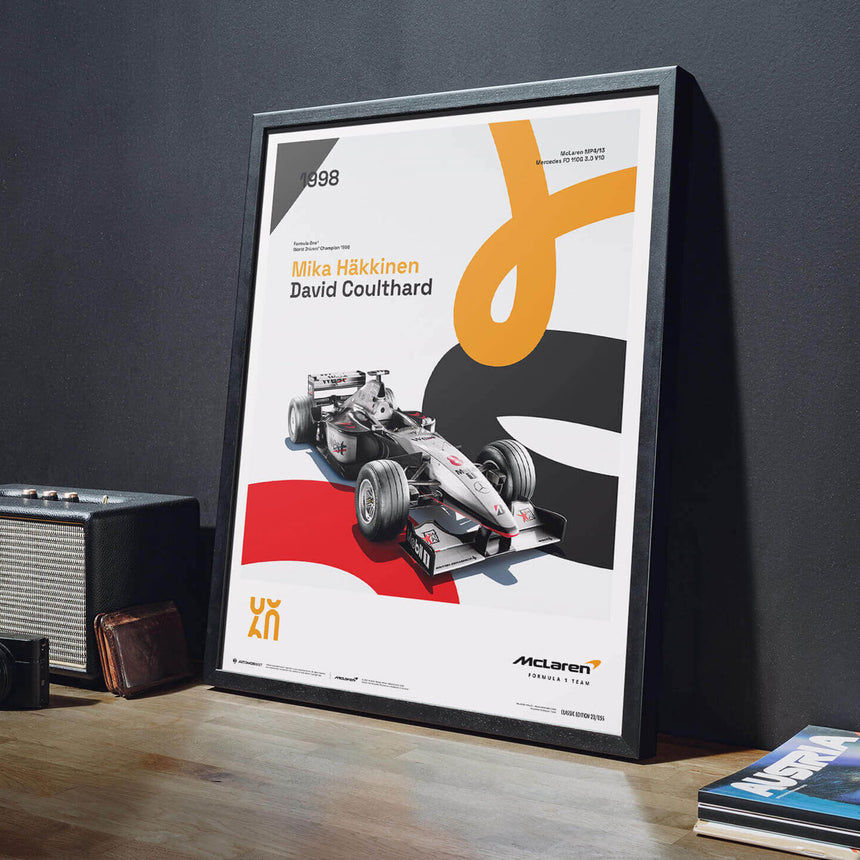 Automobilist McLaren Racing MP4/13 1998 60th Anniversary Print Poster
