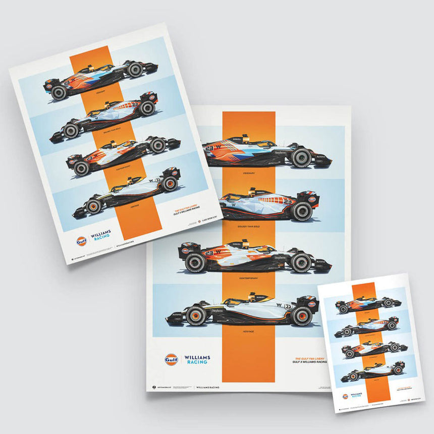 Automobilist Williams Racing Gulf Fan Livery 2023 Print Poster