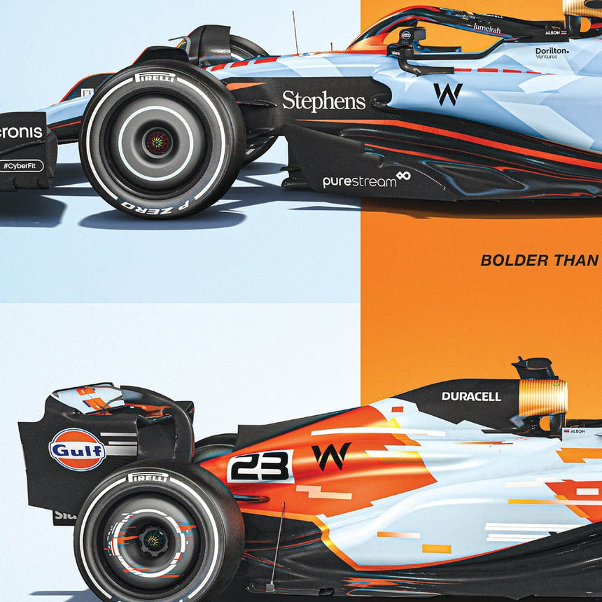 Automobilist Williams Racing Gulf Fan Livery 2023 Print Poster