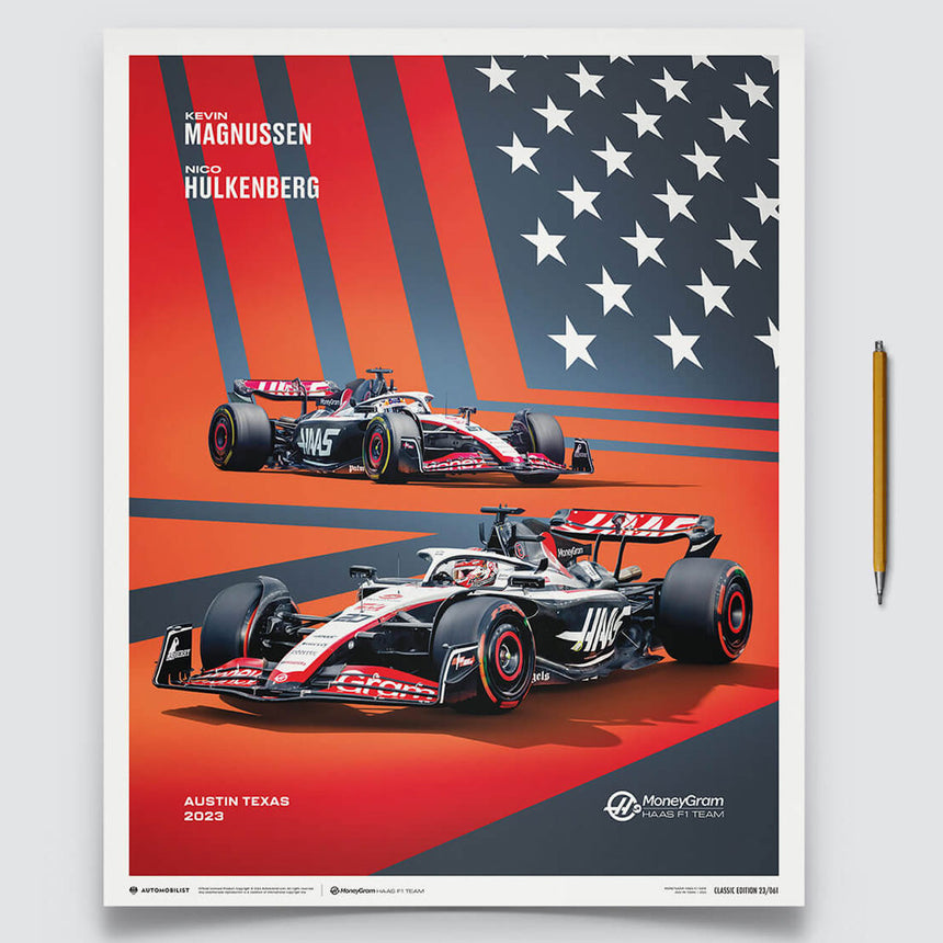 Automobilist MoneyGram Haas F1 Team 2023 United States Grand Prix Print Poster