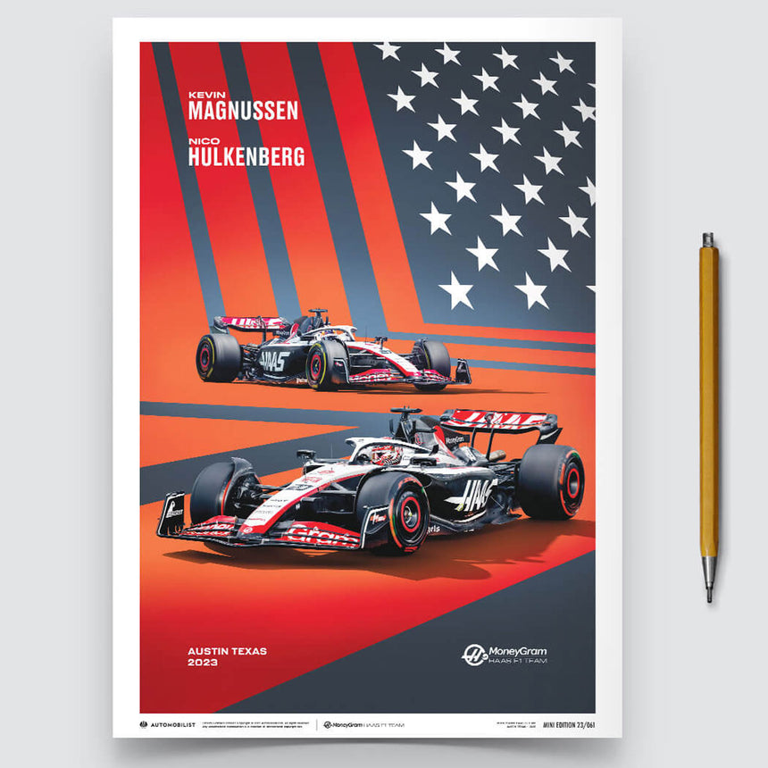 Automobilist MoneyGram Haas F1 Team 2023 United States Grand Prix Print Poster