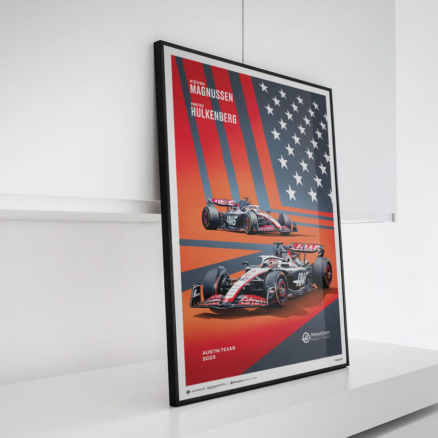 Automobilist MoneyGram Haas F1 Team 2023 United States Grand Prix Print Poster