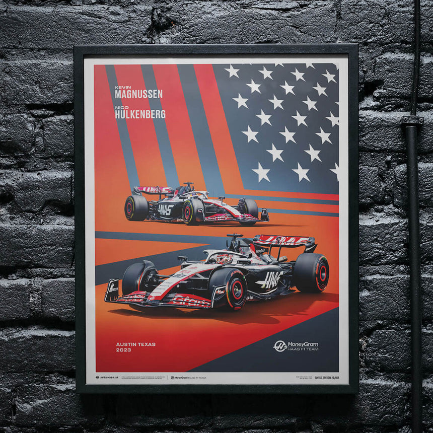 Automobilist MoneyGram Haas F1 Team 2023 United States Grand Prix Print Poster