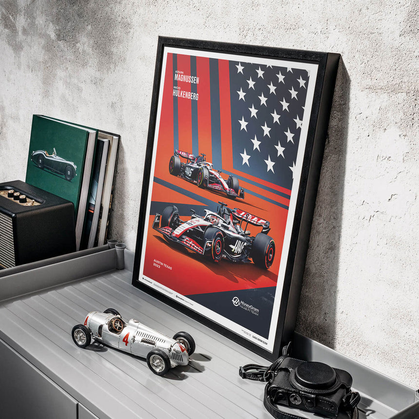 Automobilist MoneyGram Haas F1 Team 2023 United States Grand Prix Print Poster