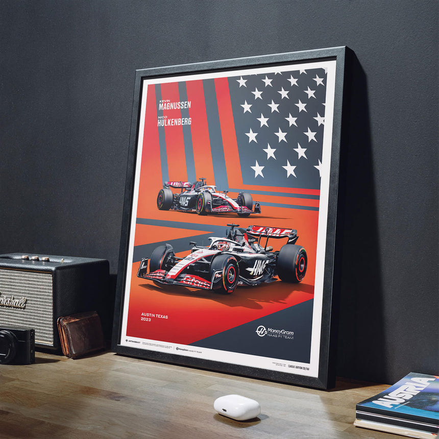 Automobilist MoneyGram Haas F1 Team 2023 United States Grand Prix Print Poster