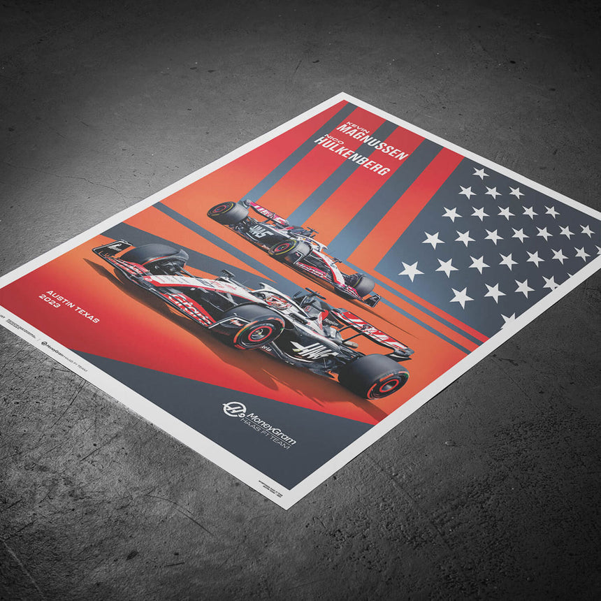 Automobilist MoneyGram Haas F1 Team 2023 United States Grand Prix Print Poster