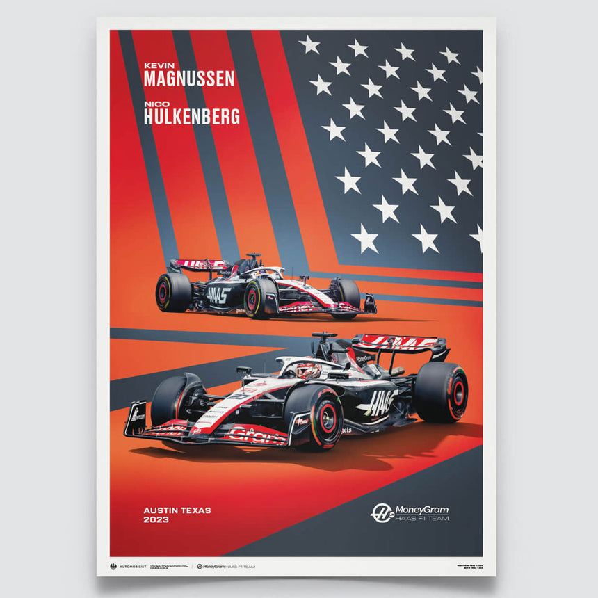 Automobilist MoneyGram Haas F1 Team 2023 United States Grand Prix Print Poster