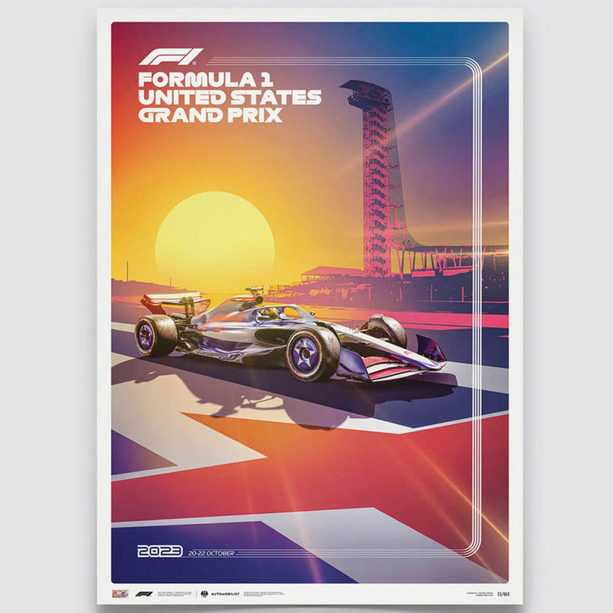 Automobilist Formula 1 United States Grand Prix 2023 Print Poster