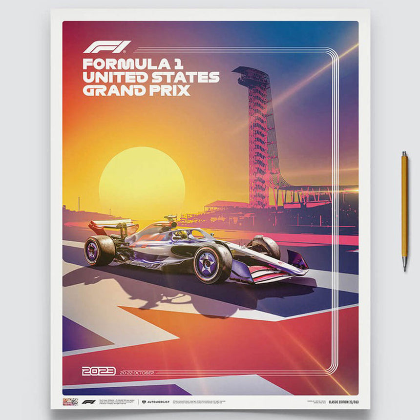 Automobilist Formula 1 United States Grand Prix 2023 Print Poster