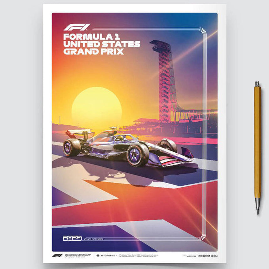 Automobilist Formula 1 United States Grand Prix 2023 Print Poster